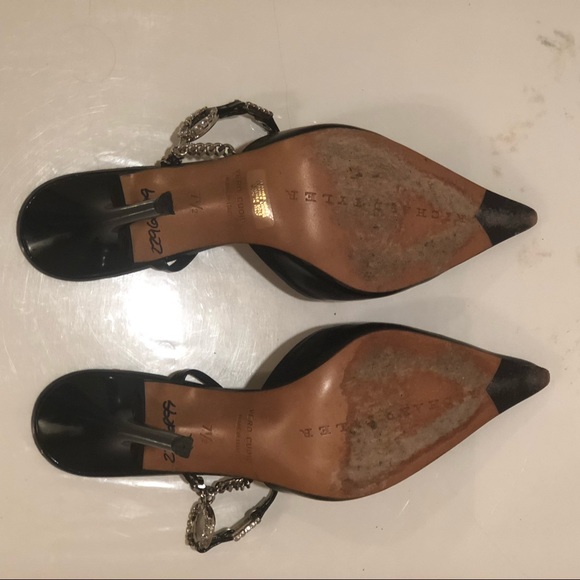 Richard Tyler Black Sling Back Heels Pumps Shoes - Picture 4 of 8